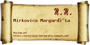 Mirkovics Margaréta névjegykártya